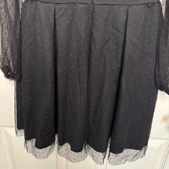 Girls Mesh Long Sleeve Mock Neck High Waist A Line Dress Size 10 Black - Picture 6 of 9